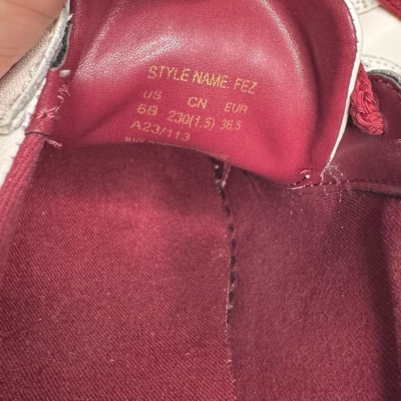 Kate Spade Fez White Leather Burgundy Sneakers Sz:6 - Picture 12 of 14